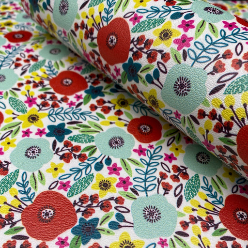 Abstract Meadows Printed Marine Vinyl Faux Leather