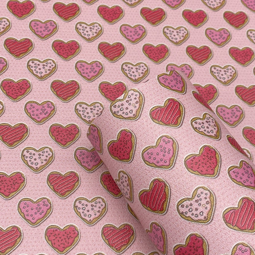 Heart Sugar Cookies Printed Marine Vinyl Faux Leather