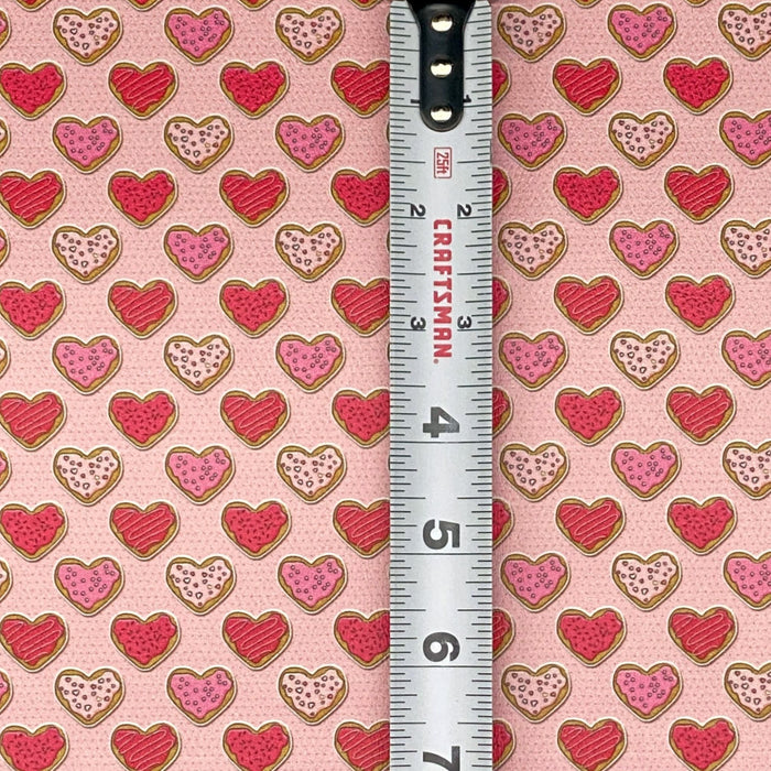 Heart Sugar Cookies Printed Marine Vinyl Faux Leather