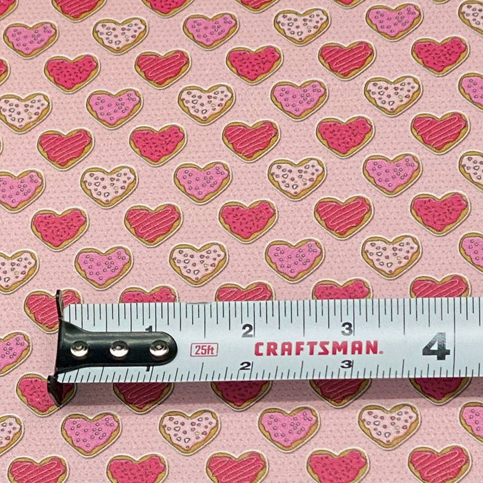 Heart Sugar Cookies Printed Marine Vinyl Faux Leather