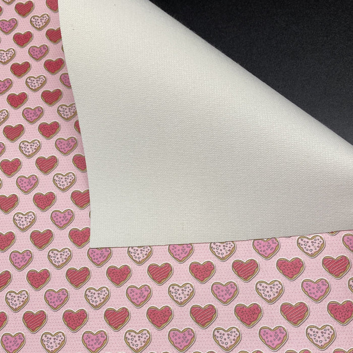 Heart Sugar Cookies Printed Marine Vinyl Faux Leather
