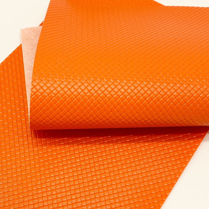Embossed Faux Leather Sheet - Orange