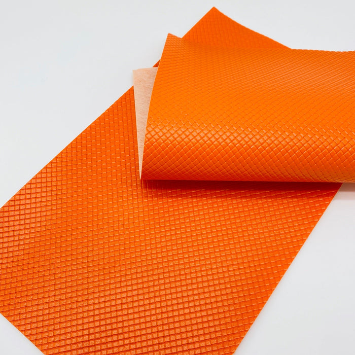 Embossed Faux Leather Sheet - Orange