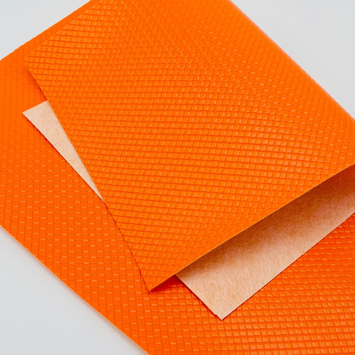 Embossed Faux Leather Sheet - Orange