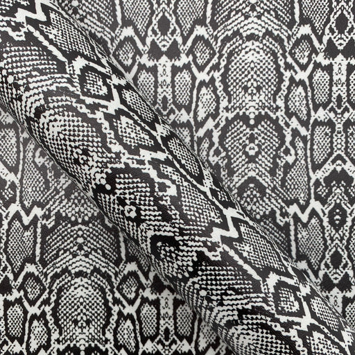 Snake Print Black & Grey - Marine Vinyl Faux Leather