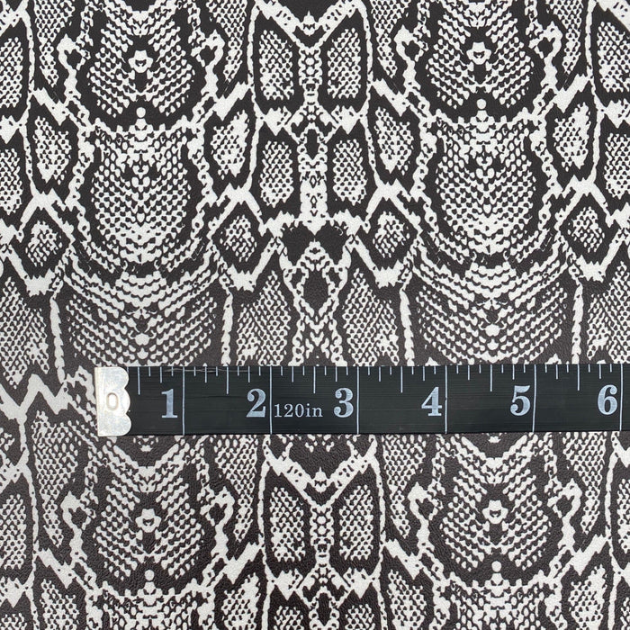 Snake Print Black & Grey - Marine Vinyl Faux Leather