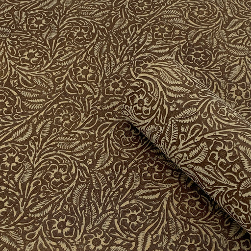 Floral Embossed Suede Sheet - Tan