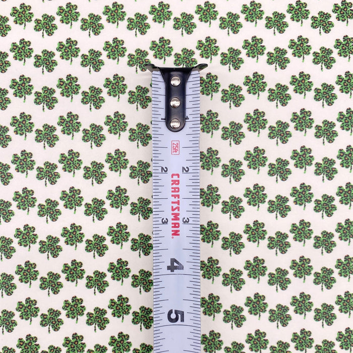 Leopard Shamrock Printed Leather