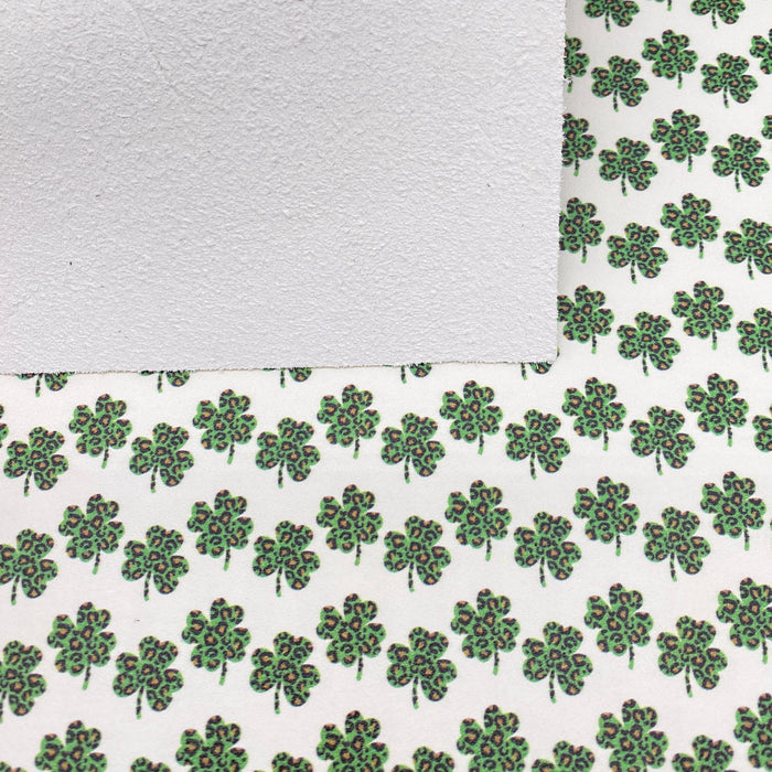 Leopard Shamrock Printed Leather