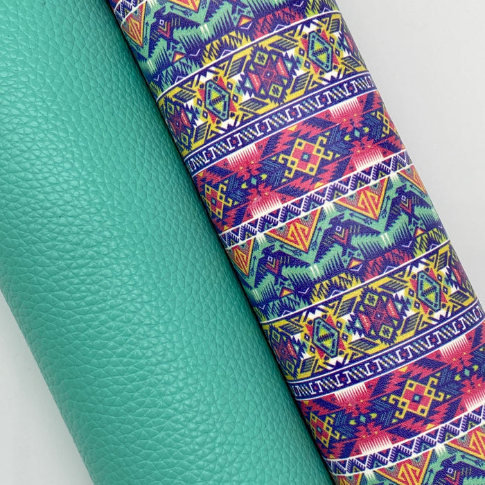 Thunderbird Aztec Printed Cowhide Leather