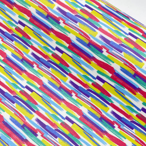 Summer Brush Strokes Marine Vinyl Faux Leather