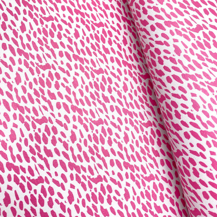 Pink Spotted Printed Marine Vinyl Faux Leather