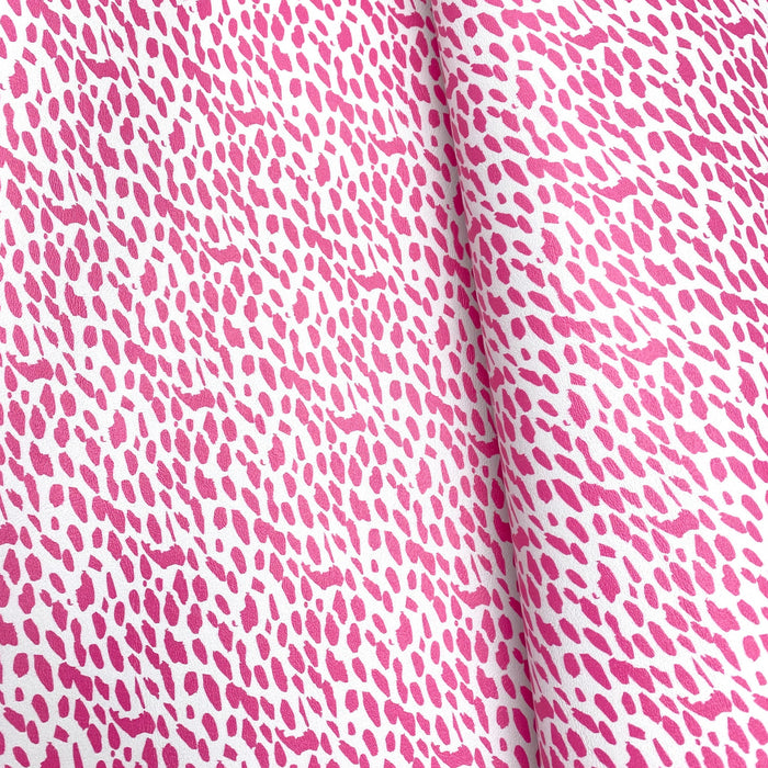 Pink Spotted Printed Marine Vinyl Faux Leather