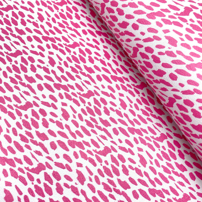 Pink Spotted Printed Marine Vinyl Faux Leather