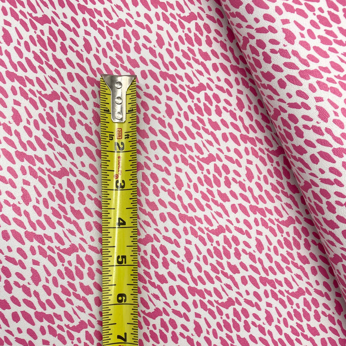 Pink Spotted Printed Marine Vinyl Faux Leather