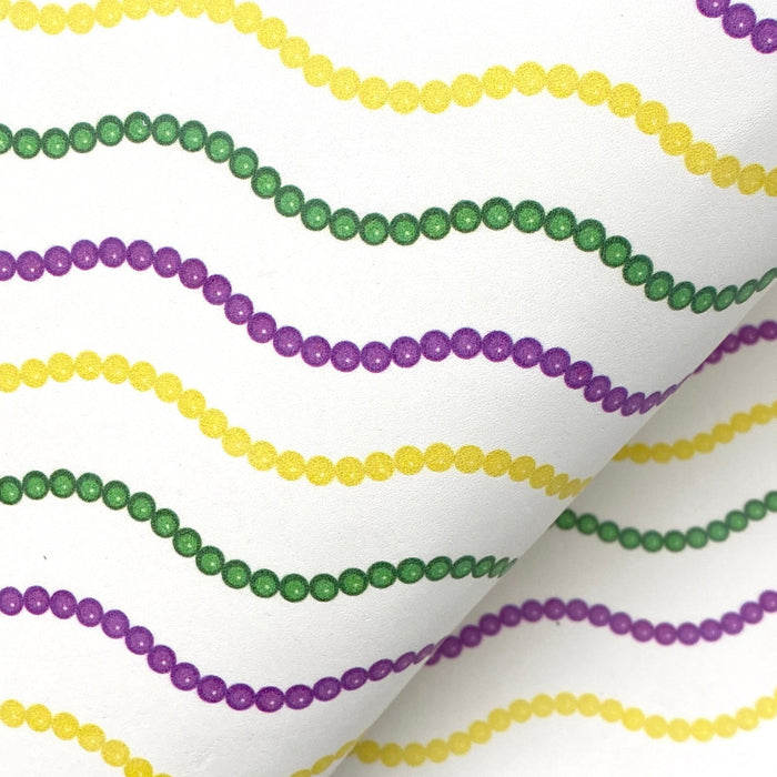 Mardi Gras Printed Marine Vinyl Faux Leather