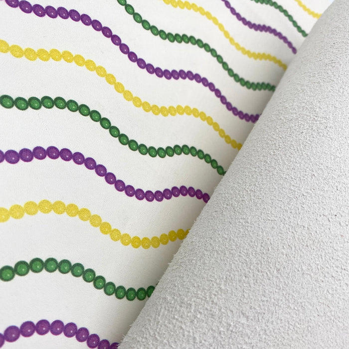 Mardi Gras Printed Marine Vinyl Faux Leather