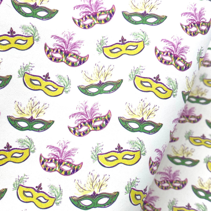 Mardi Gras Printed Marine Vinyl Faux Leather