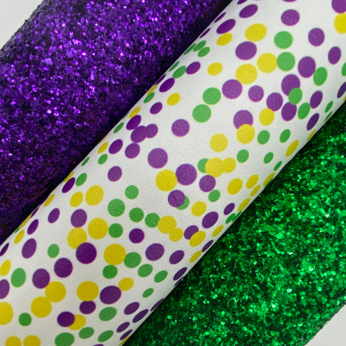 Mardi Gras Printed Marine Vinyl Faux Leather