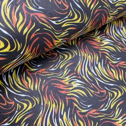 Wild Tiger Stripe Marine Vinyl Faux Leather