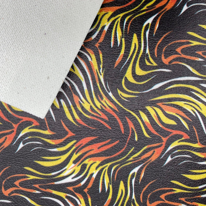 Wild Tiger Stripe Marine Vinyl Faux Leather