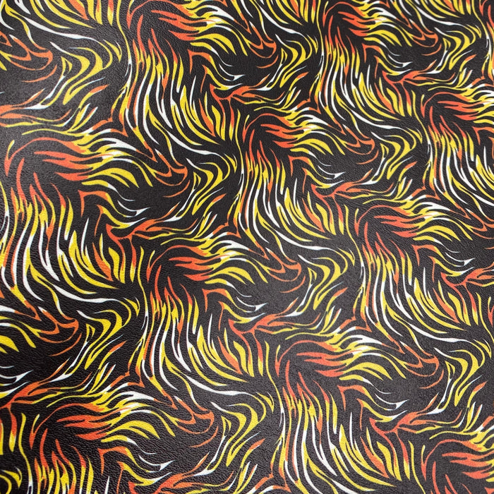 Wild Tiger Stripe Marine Vinyl Faux Leather
