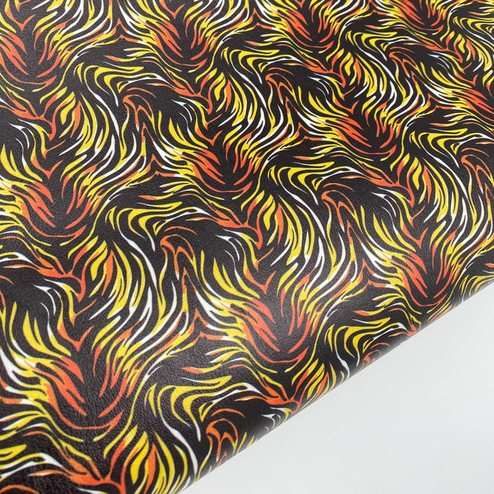 Wild Tiger Stripe Marine Vinyl Faux Leather