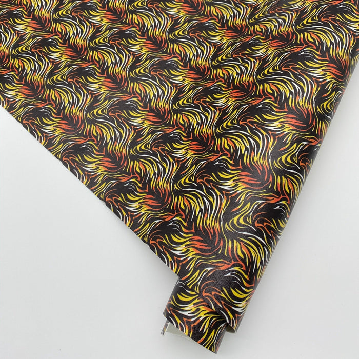 Wild Tiger Stripe Marine Vinyl Faux Leather