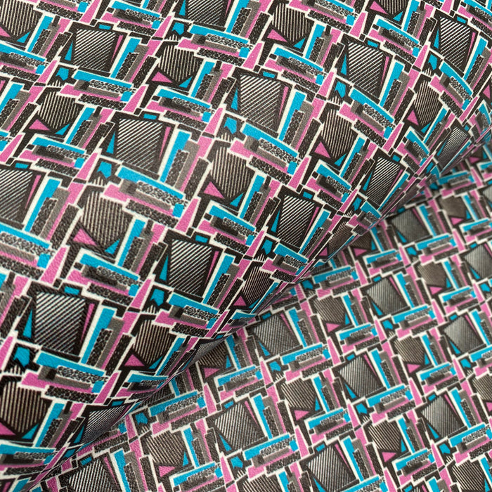 Geometric Printed Marine Vinyl Faux Leather