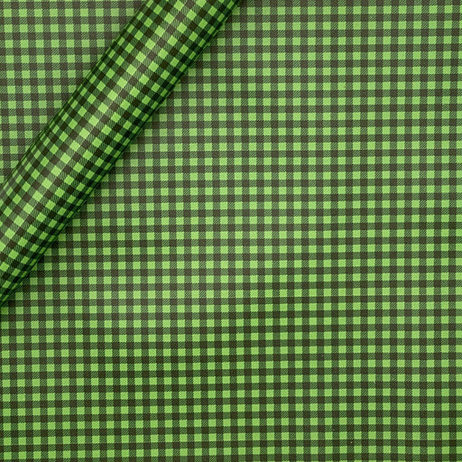 Green & Black Buffalo Plaid Smooth Leather