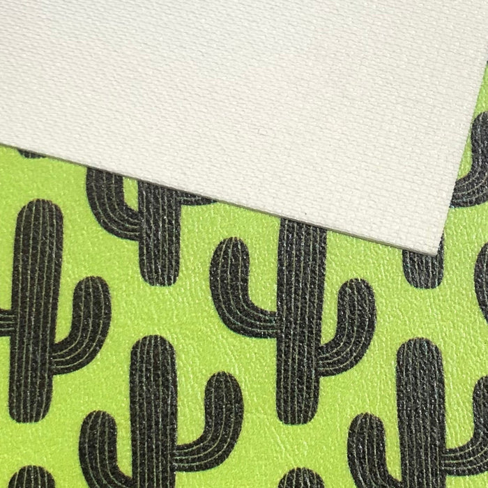 Saguaro Cactus Lime Green Printed Marine Vinyl Faux Leather
