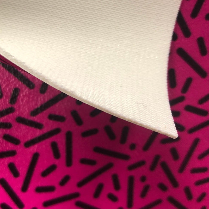 Neon Pink & Black Sprinkles Marine Vinyl Faux Leather