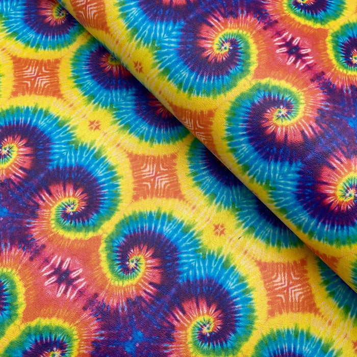 Tie Dye Printed Marine Vinyl Faux Leather