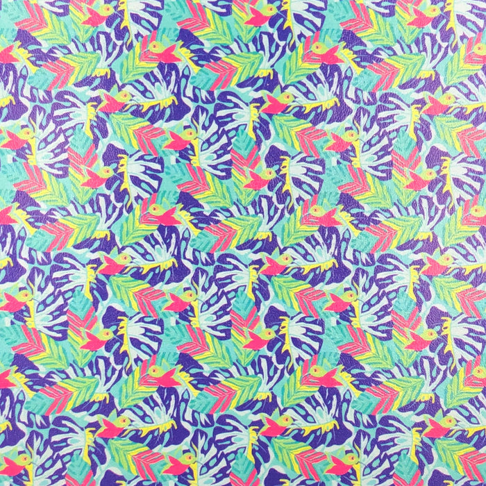 Neon Hummingbird Marine Vinyl Faux Leather