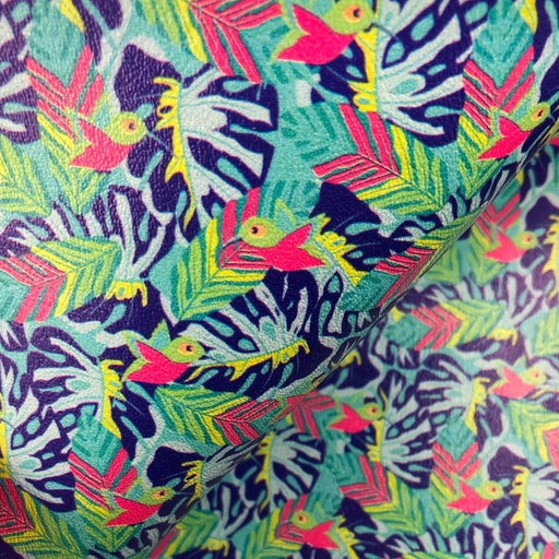 Neon Hummingbird Marine Vinyl Faux Leather