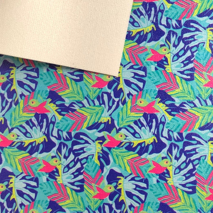 Neon Hummingbird Marine Vinyl Faux Leather