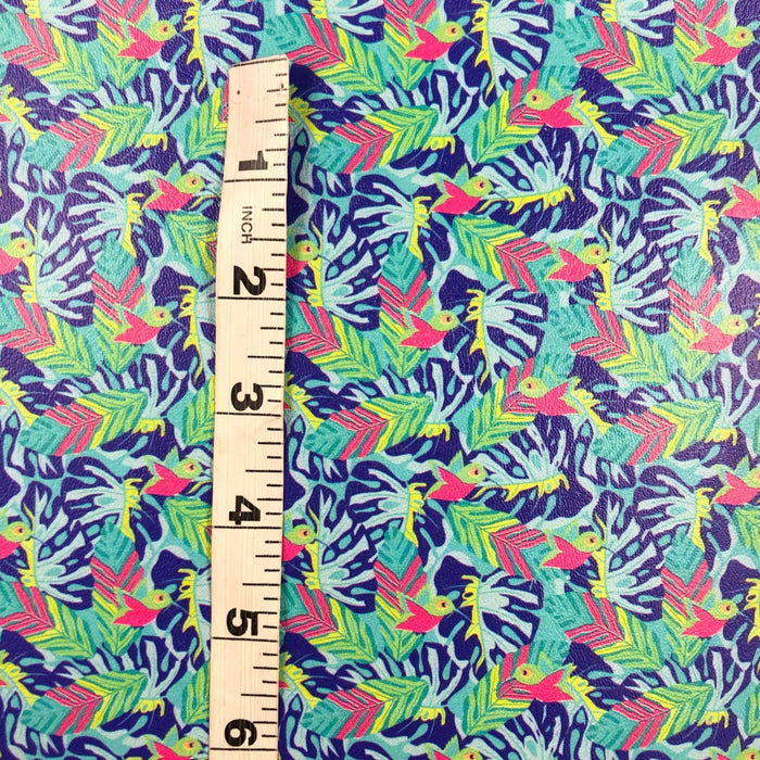 Neon Hummingbird Marine Vinyl Faux Leather