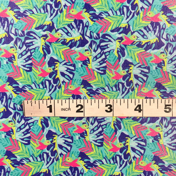 Neon Hummingbird Marine Vinyl Faux Leather