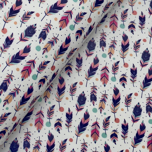 Spring Feather Printed Marine Vinyl Faux Leather