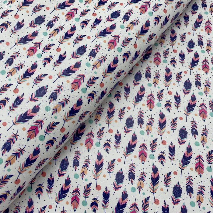 Spring Feather Printed Marine Vinyl Faux Leather