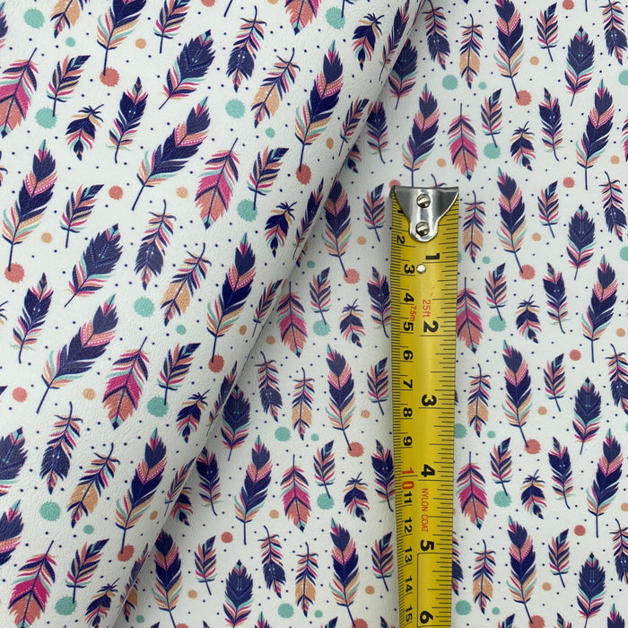 Spring Feather Printed Marine Vinyl Faux Leather
