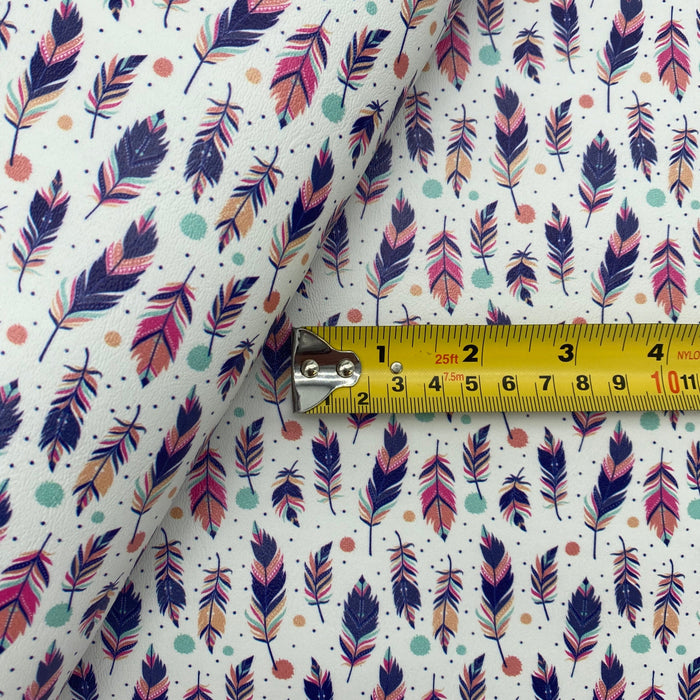 Spring Feather Printed Marine Vinyl Faux Leather