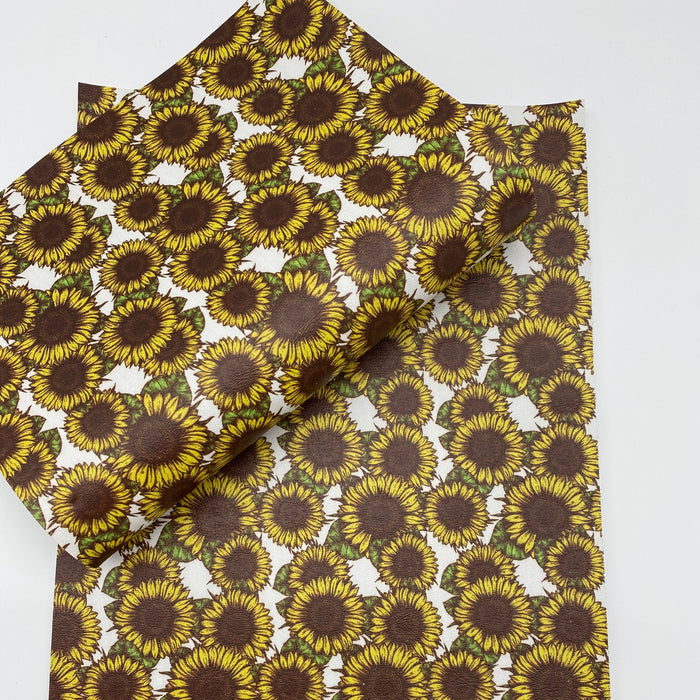 Sunflower Printed Marine Vinyl Faux Leather