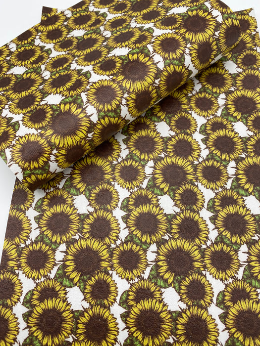 Sunflower Printed Marine Vinyl Faux Leather