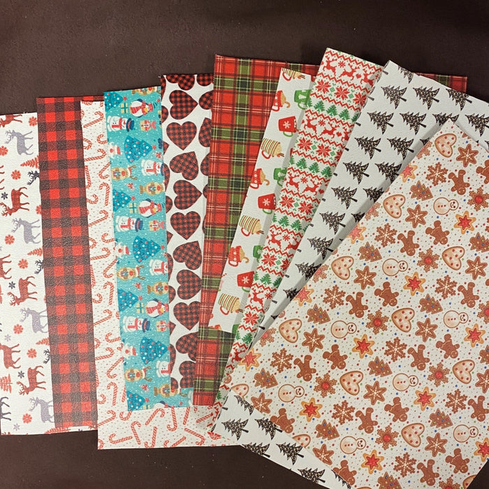 Holiday Printed Faux Leather Scrap Pack