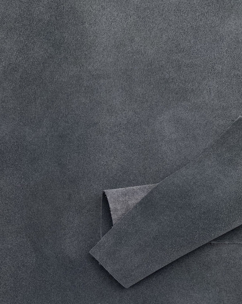 Dark Gray Italian Suede Leather Panels