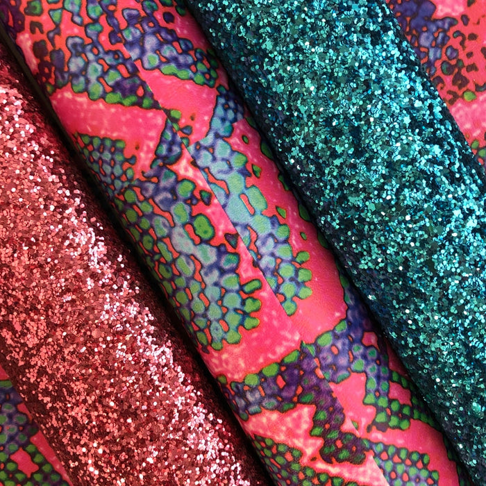 Hot Pink Snake Marine Vinyl Faux Leather