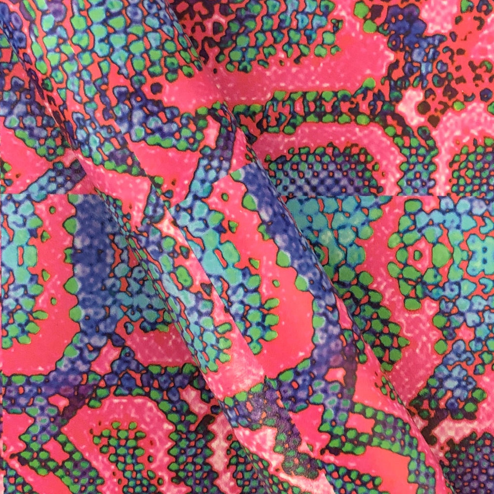 Hot Pink Snake Marine Vinyl Faux Leather