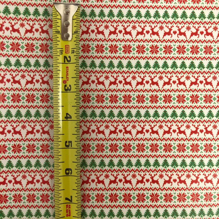 Fair Isle Printed Marine Vinyl Faux Leather