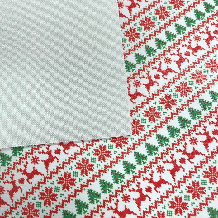 Fair Isle Printed Marine Vinyl Faux Leather